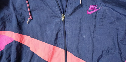 80s Retro Wave Nike Vintage Windbreaker Jacket – Unisex (Large) Condition: 95% Good (Thrift Gem Find!)